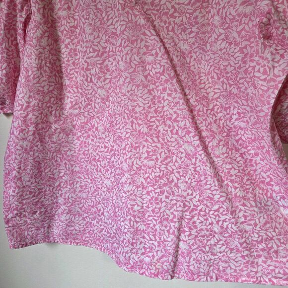 EUC LIKE NEW J CREW FLORAL PINK WHITE DAINTY V NECK COTTON TOP SIZE SMALL - Picture 9 of 15